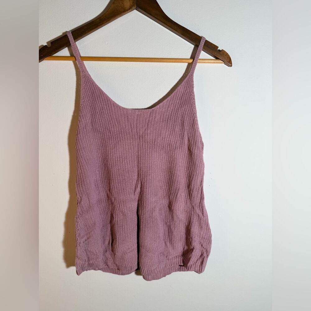 Women's Ribbed Knit Tank Top - Purple - Picture 4 of 4